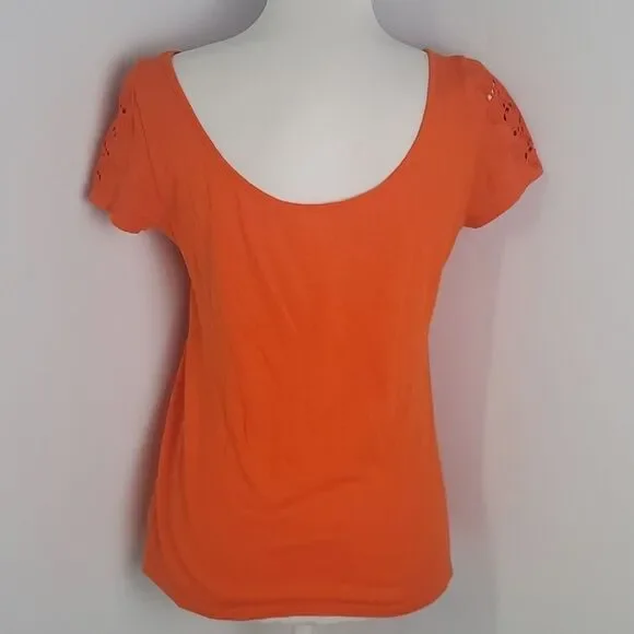 Anthropologie Meadow Rue Orange T-Shirt Size Small - Picture 6 of 8